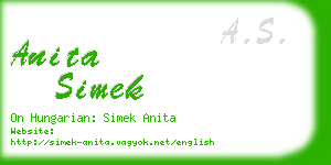anita simek business card